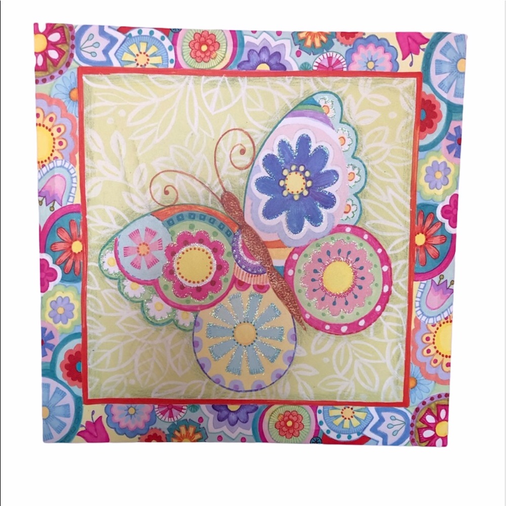 Girls floral/butterfly colorful canvas wall art